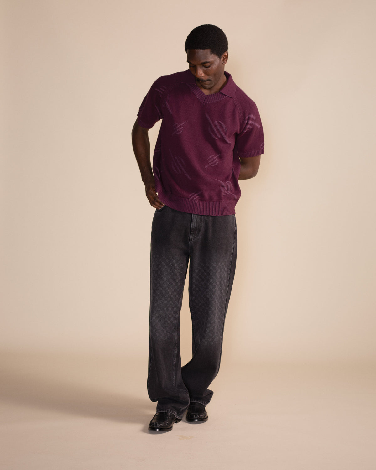 Black Amba Monogram Jeans