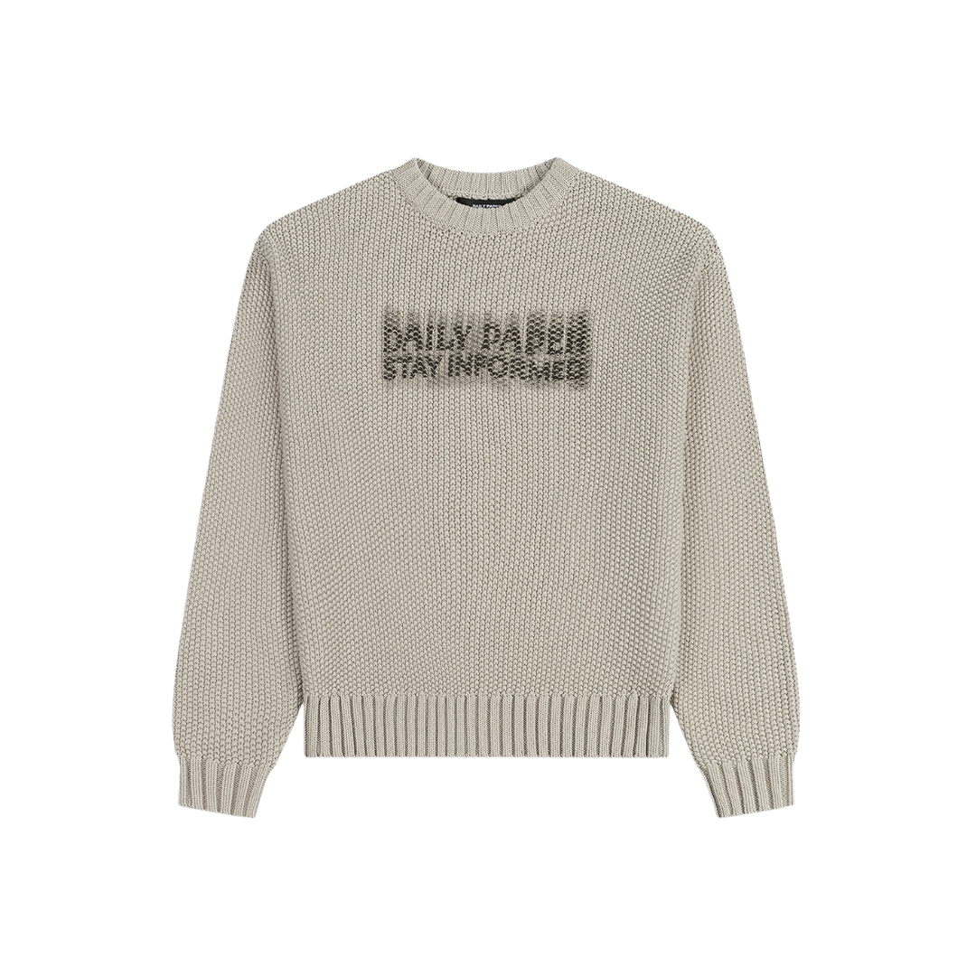 Grey Stay Informed Knit Sweater