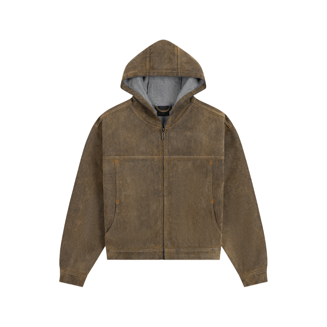 Brown Velvet Shield Denim Jacket