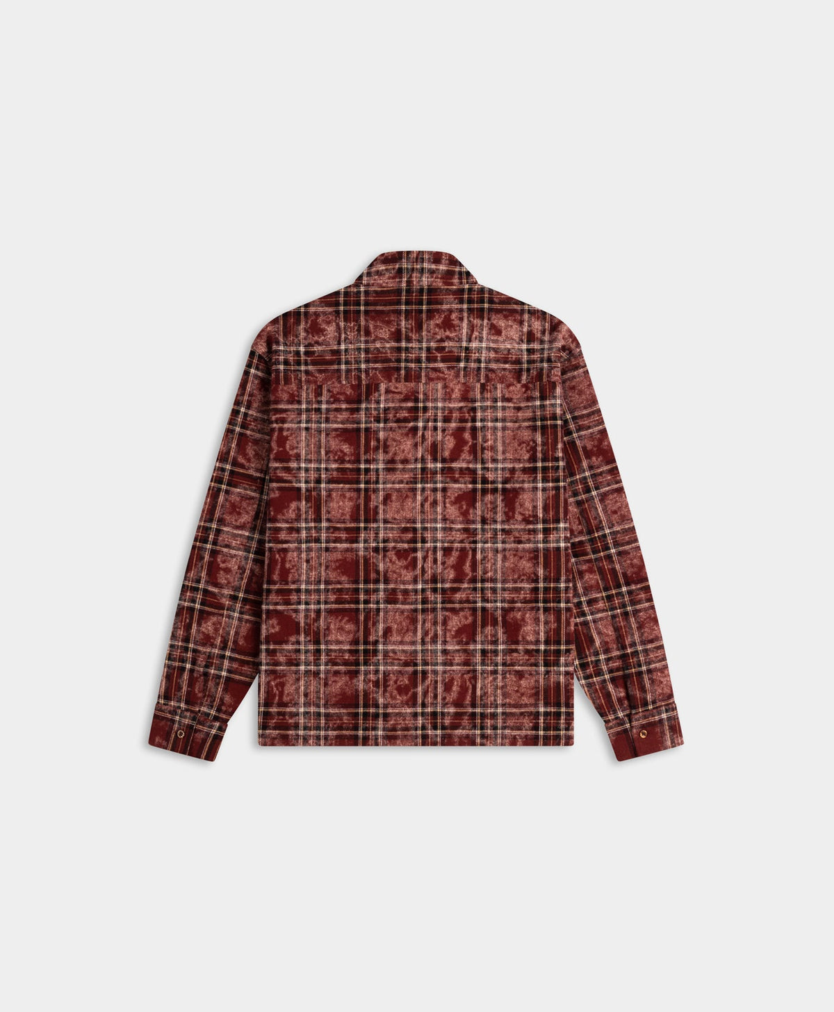 Boxy Burgundy Washed Check Flannel Shirt