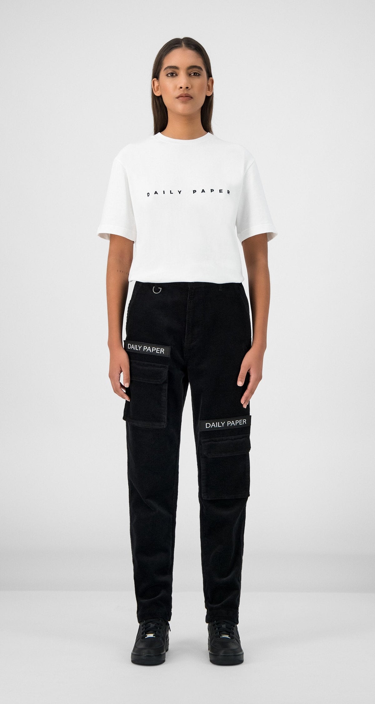 Black Corduroy Cargo Pants