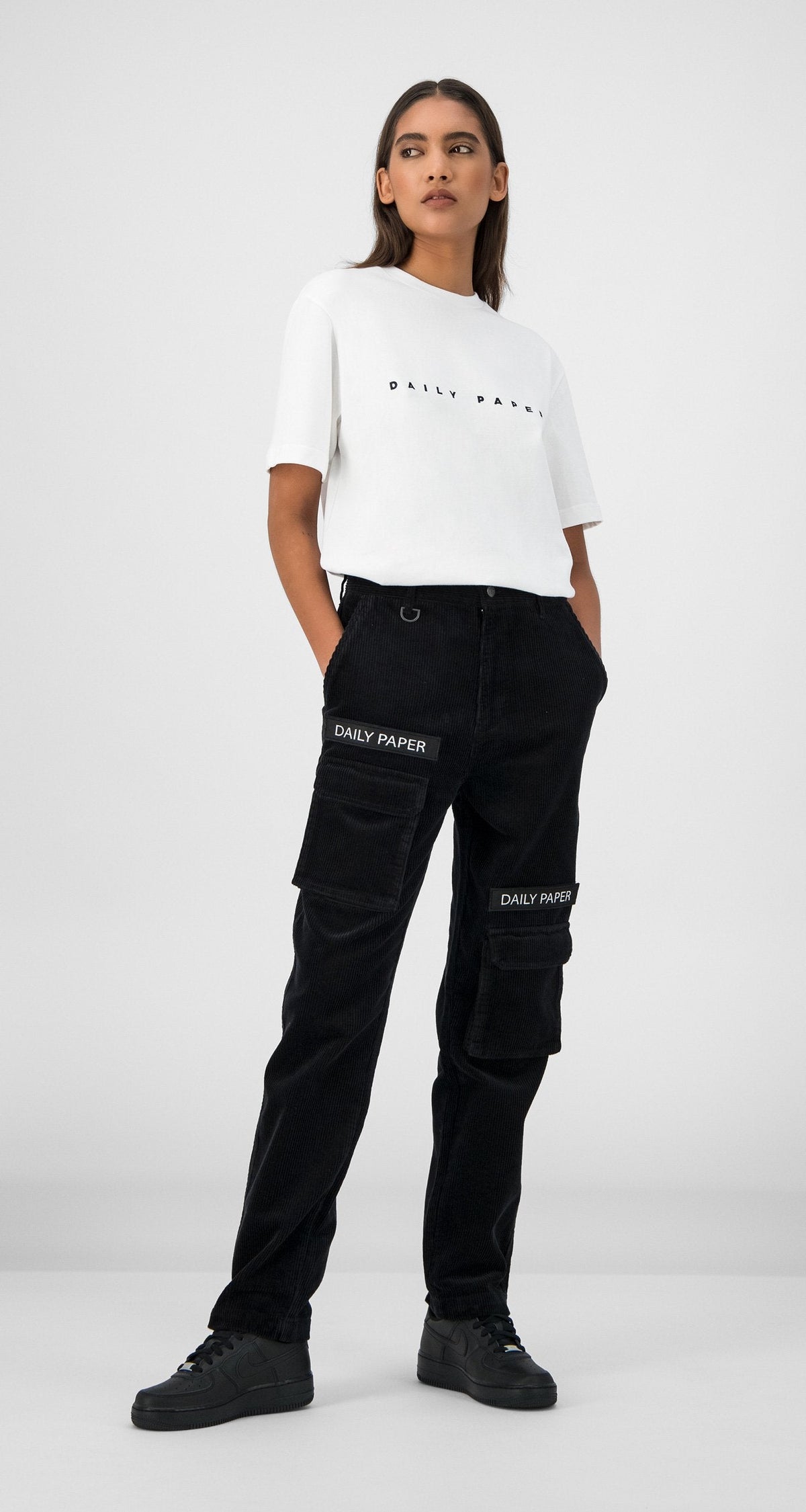 Black Corduroy Cargo Pants