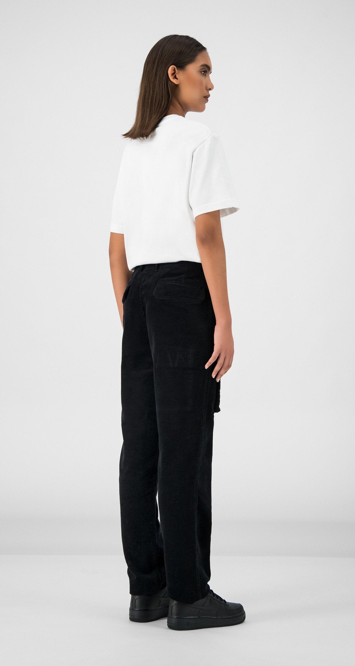 Black Corduroy Cargo Pants