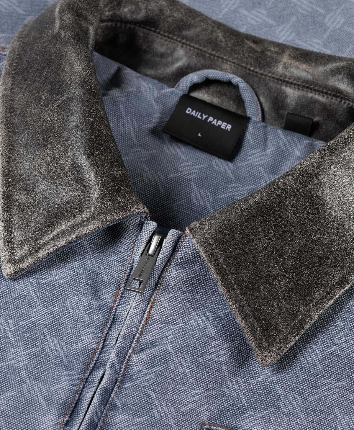 Mid Blue Boxy Monogram Workwear Jacket