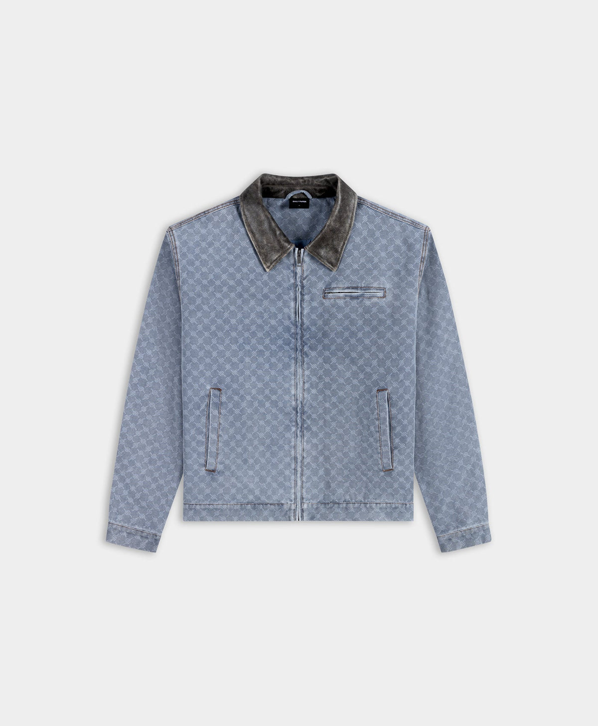 Mid Blue Boxy Monogram Workwear Jacket