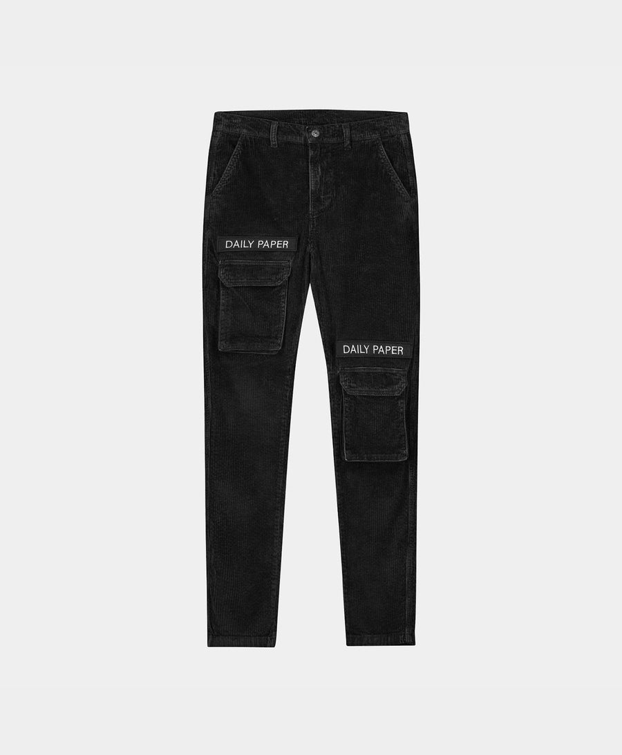 Black Corduroy Cargo Pants