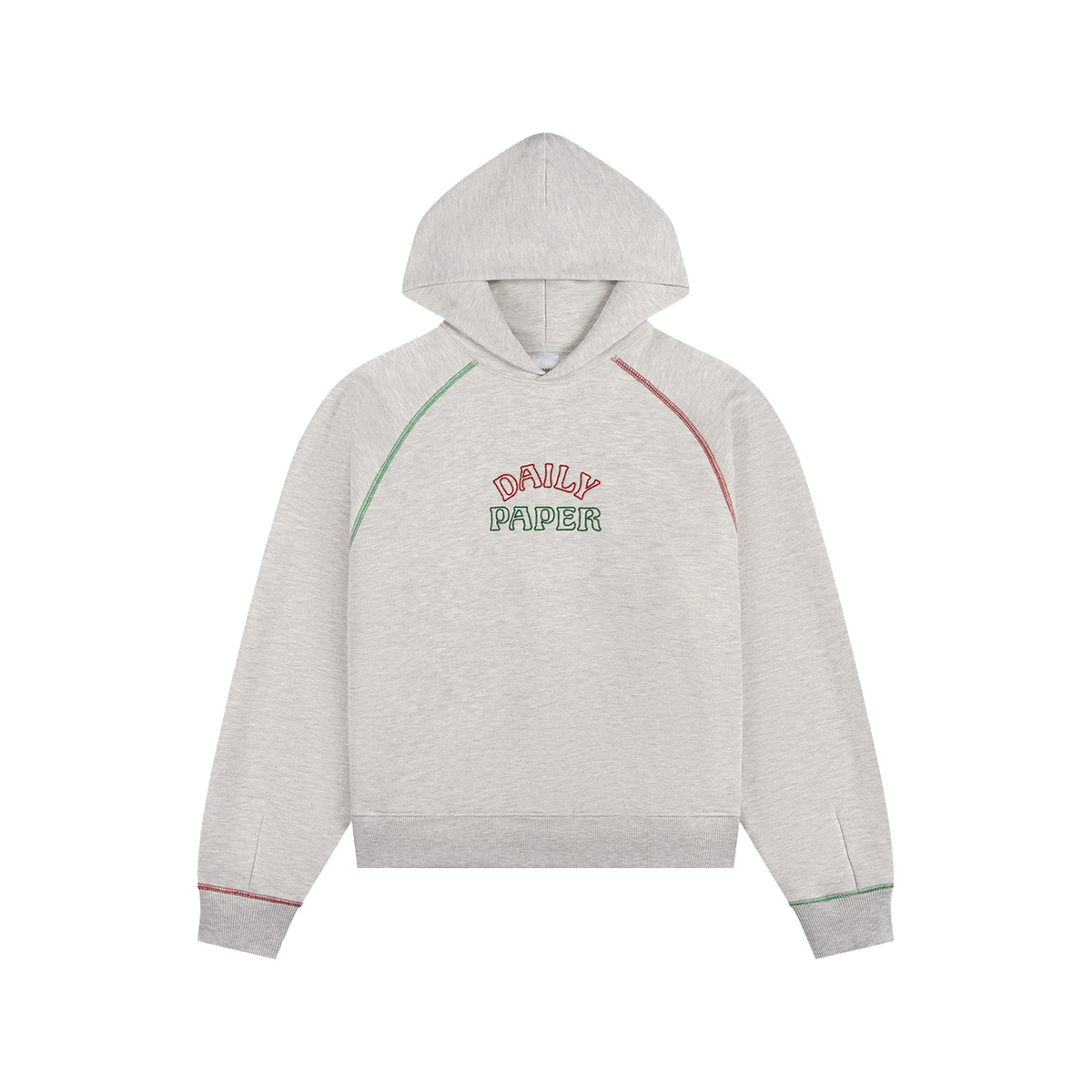 Heather Grey Arch Contrast Stitched Hoodie