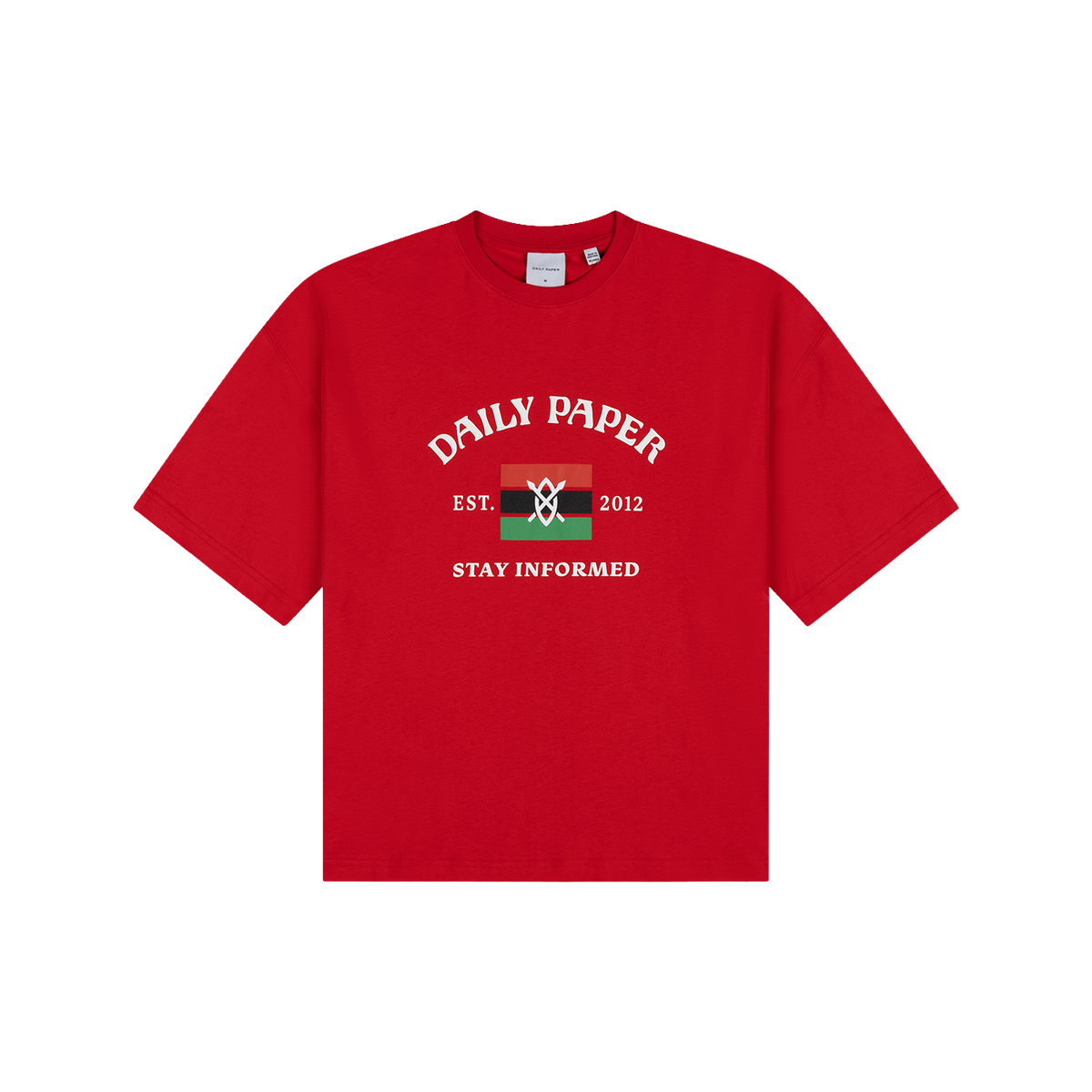 Boxy True Red Stay Informed T-Shirt