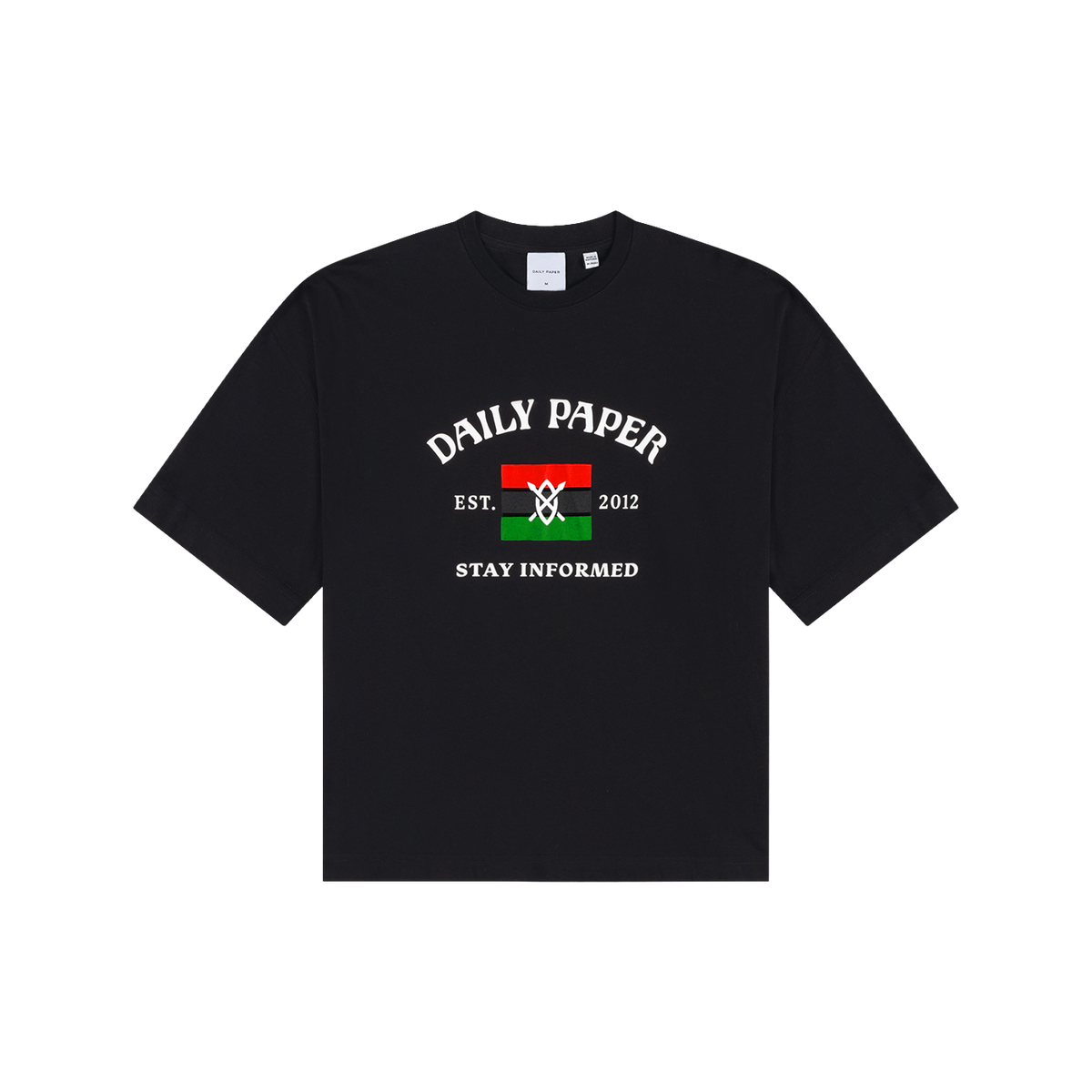Boxy Black Stay Informed T-Shirt