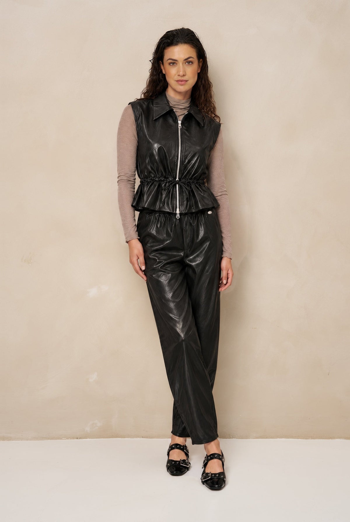 Gilet Kame - Vegan Leather | Black