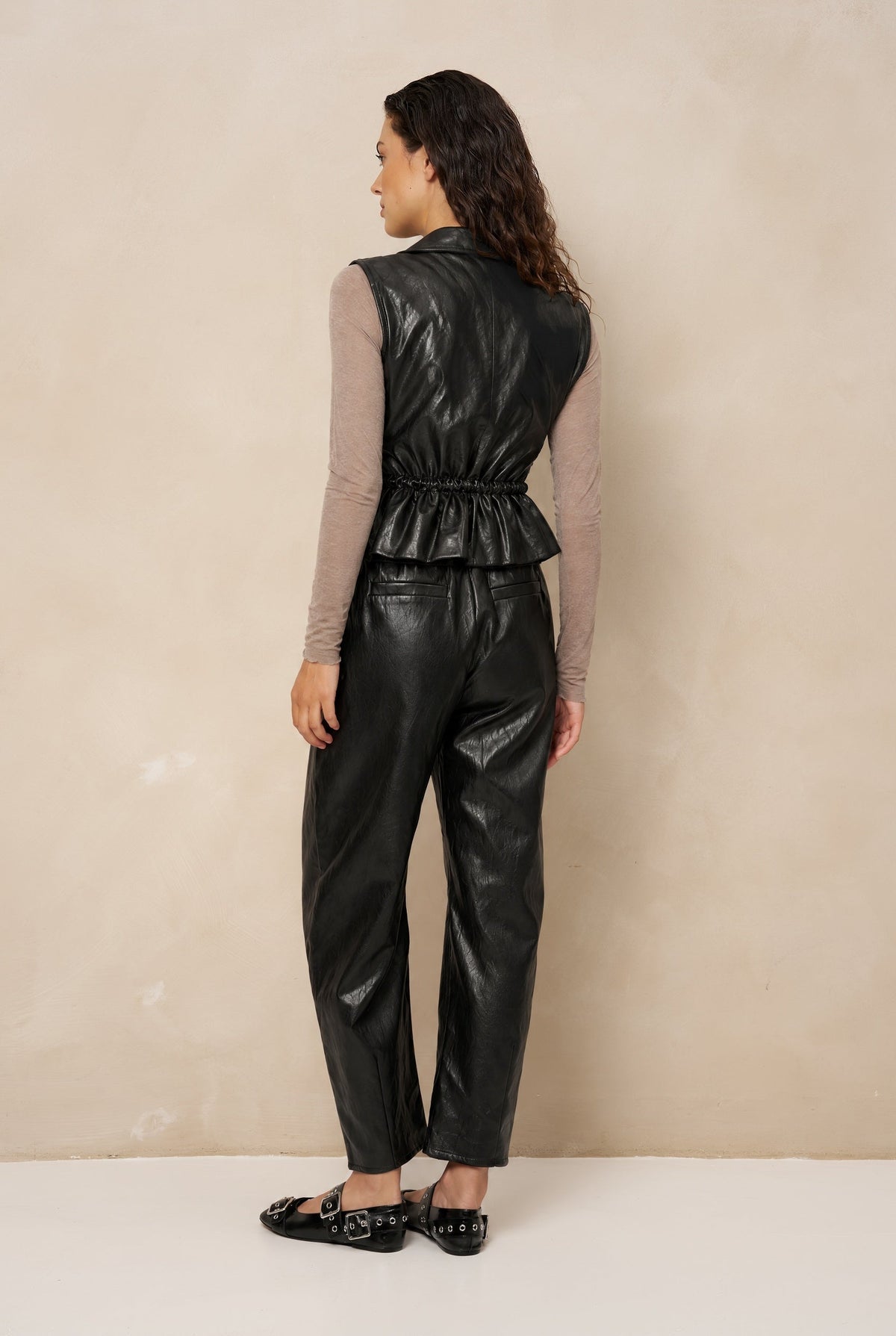 Gilet Kame - Vegan Leather | Black