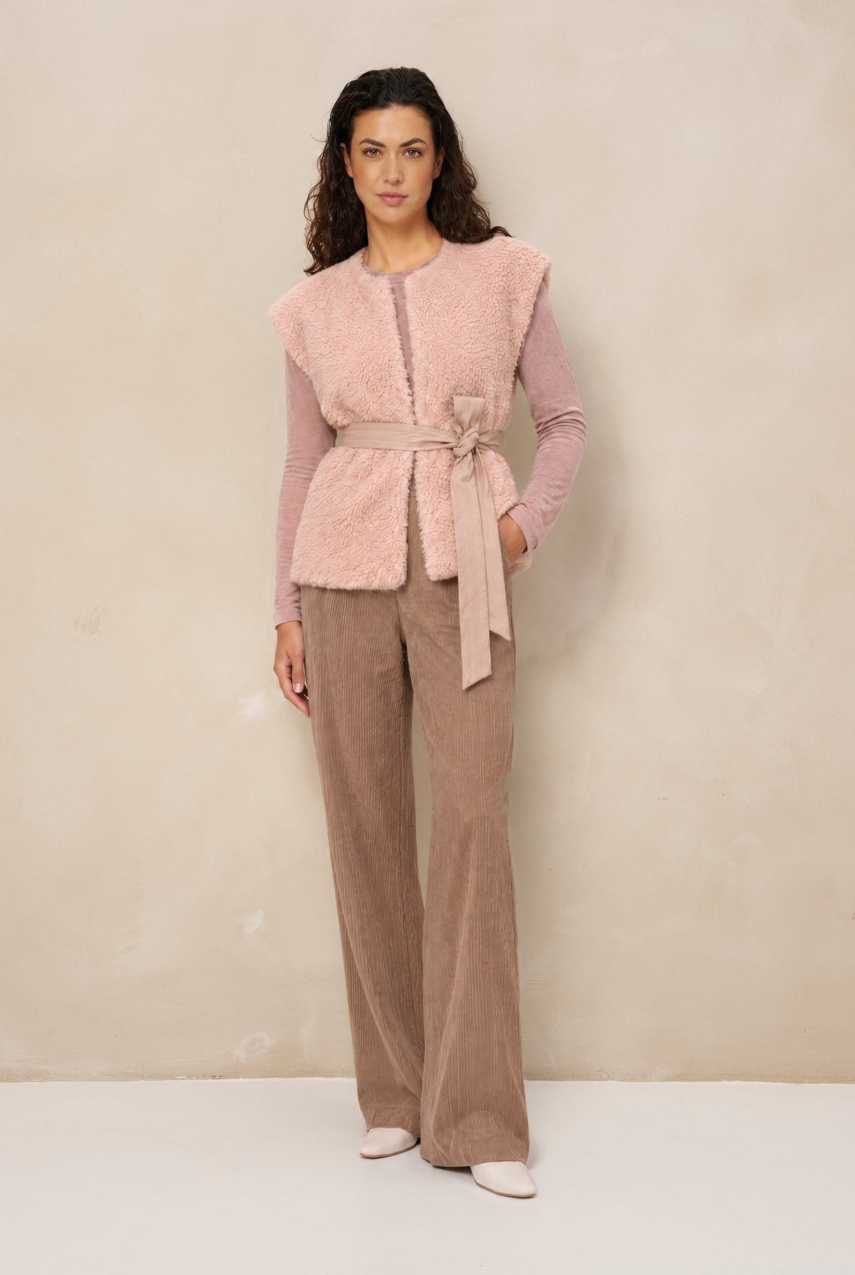 Gilet Jea - Teddy Belted | Light Pink