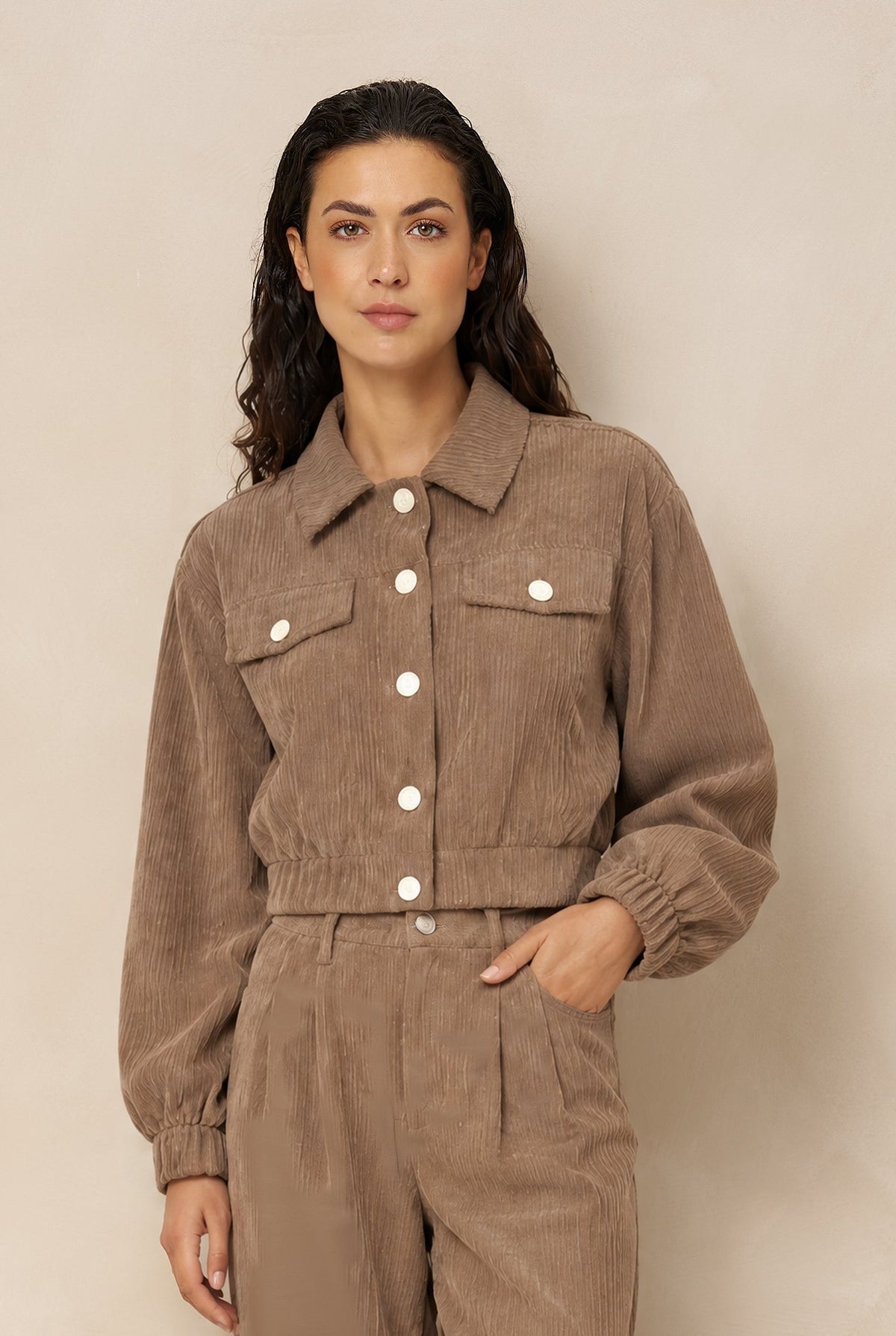 Jacket Jaxy - Corduroy | Taupe