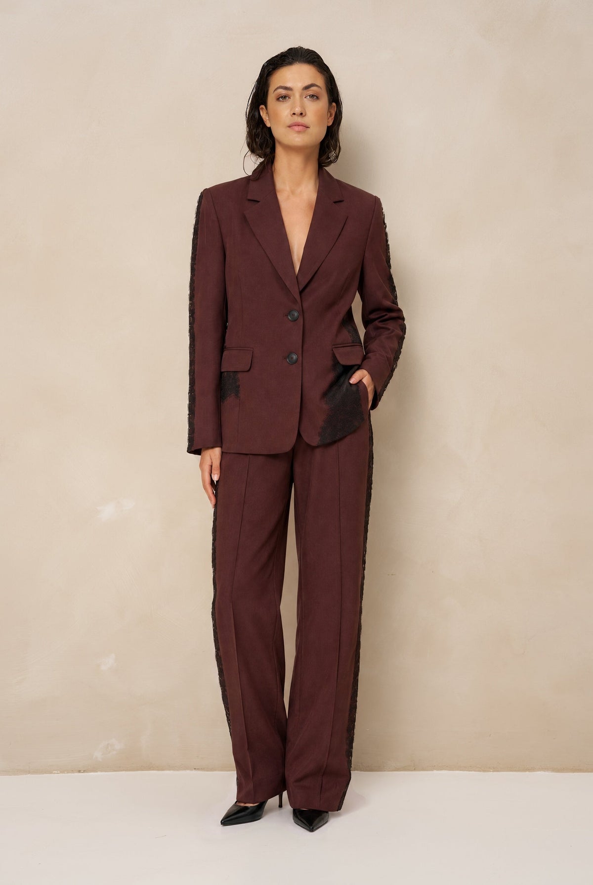 Blazer Kae - Relaxed Lace | Burgundy