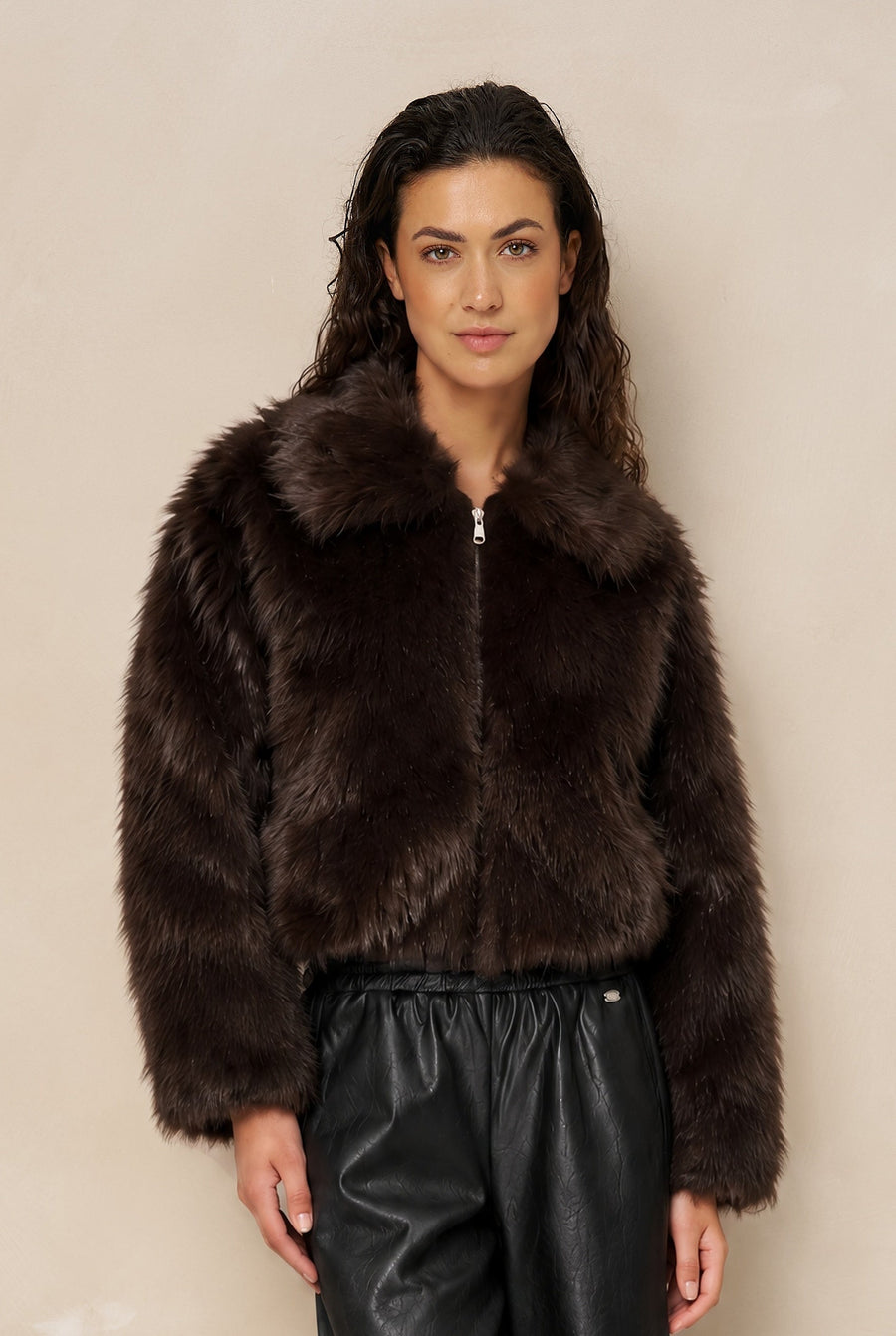 Jacket Kaia - Fur Coat | Brown