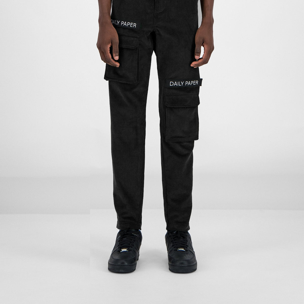 Black Corduroy Cargo Pants