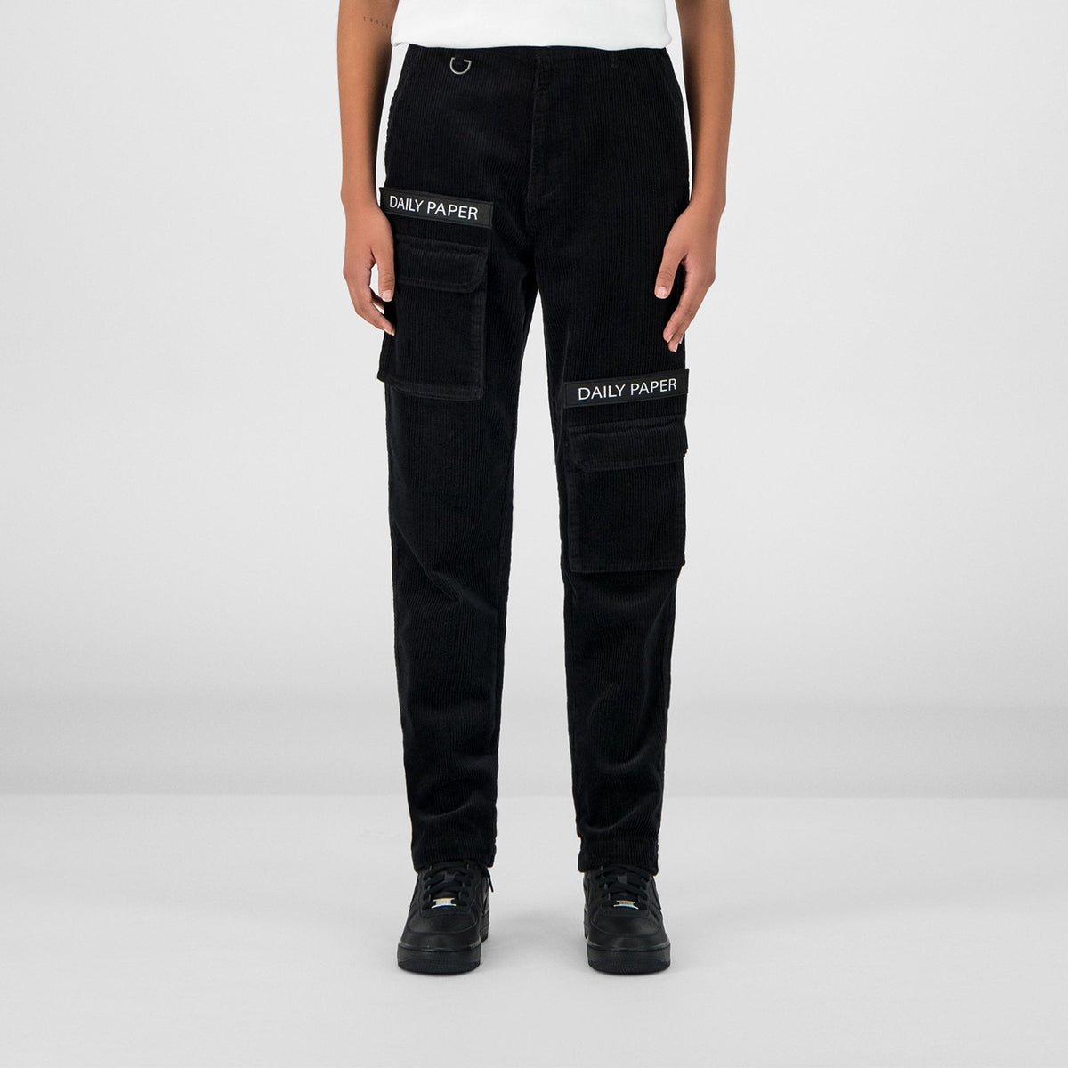 Black Corduroy Cargo Pants