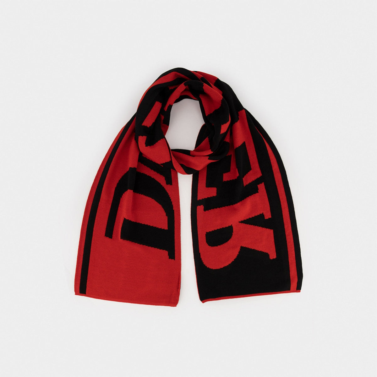 Red Black Merino Scarf