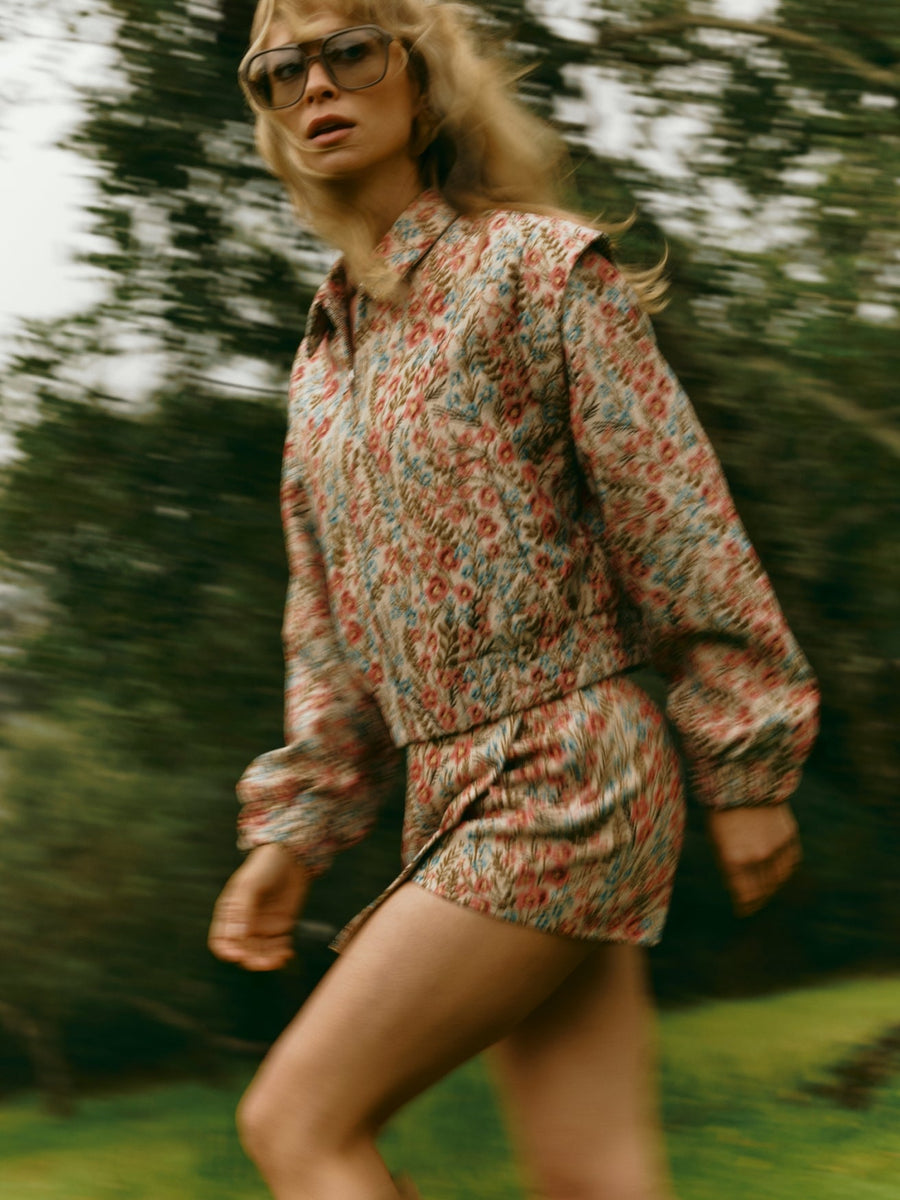 Jacket Hani - Flower Jacquard | Multi Colour